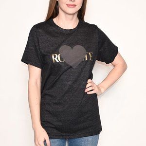 RODARTE Gray Heart Logo Short-Sleeve T-Shirt